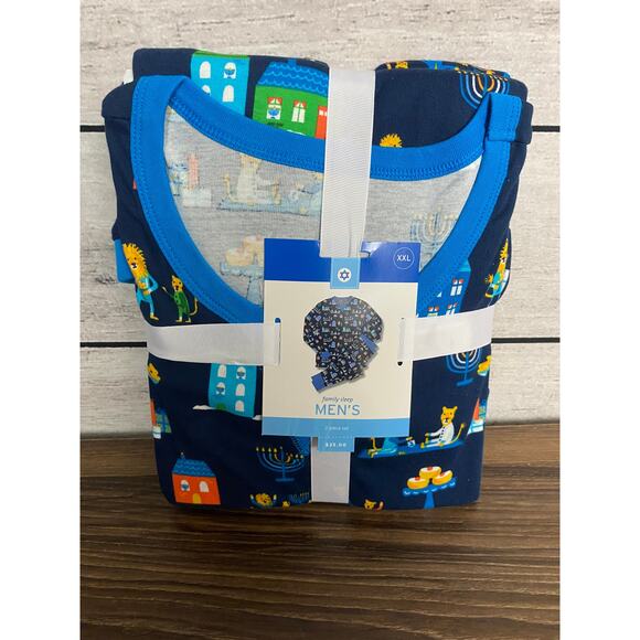 NWT Mens Target Hanukkah Blue Lions Print Matching Pajama Set - XXL - Picture 1 of 3
